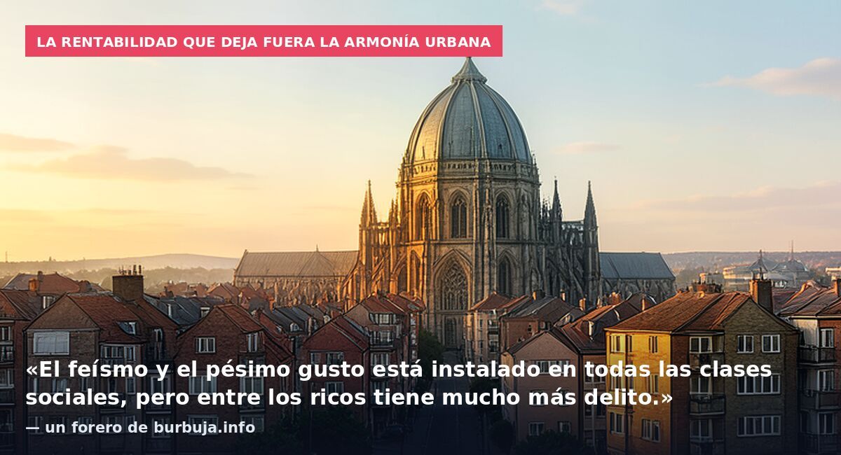 La rentabilidad que deja fuera la armonía urbana: «El feísmo y el pésimo gusto está instalado en todas las clases sociales, pero entre los ricos tiene mucho más delito.» — un forero de burbuja.info