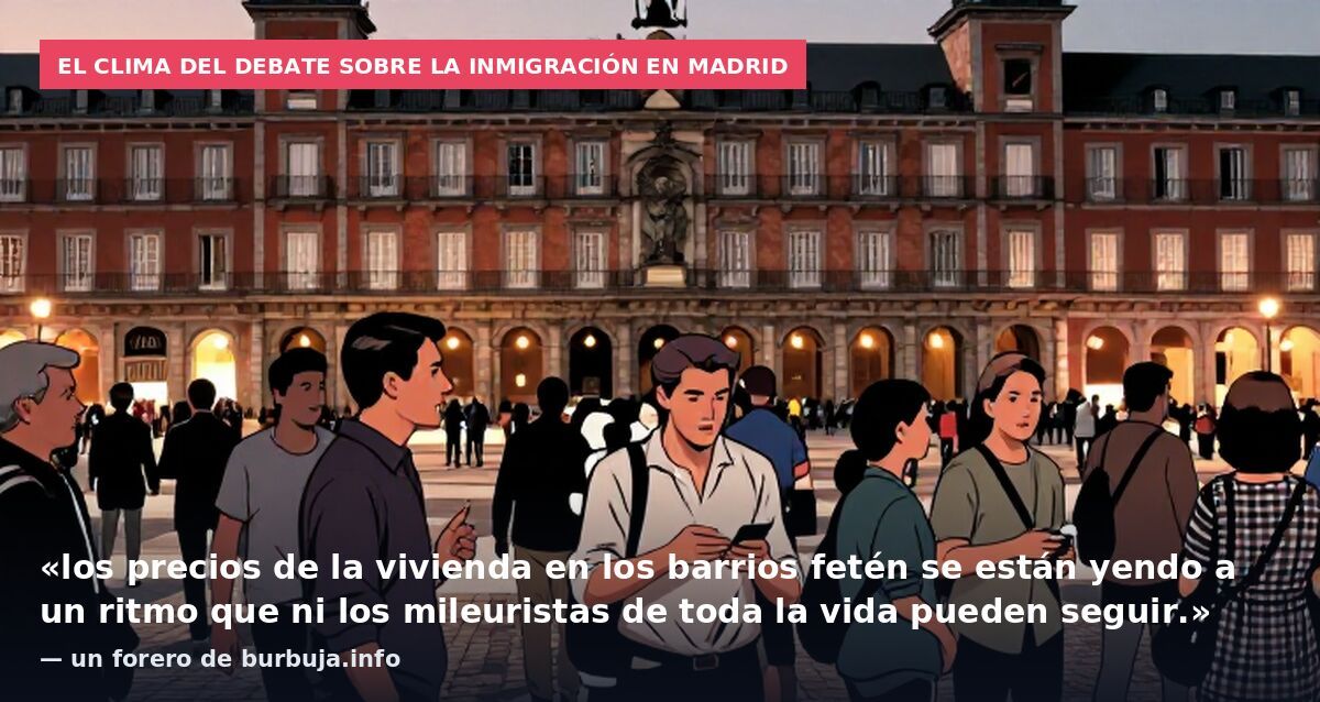 El clima del debate sobre la inmigración en Madrid: «los precios de la vivienda en los barrios fetén se están yendo a un ritmo que ni los mileuristas de toda la vida pueden seguir.» — un forero de burbuja.info