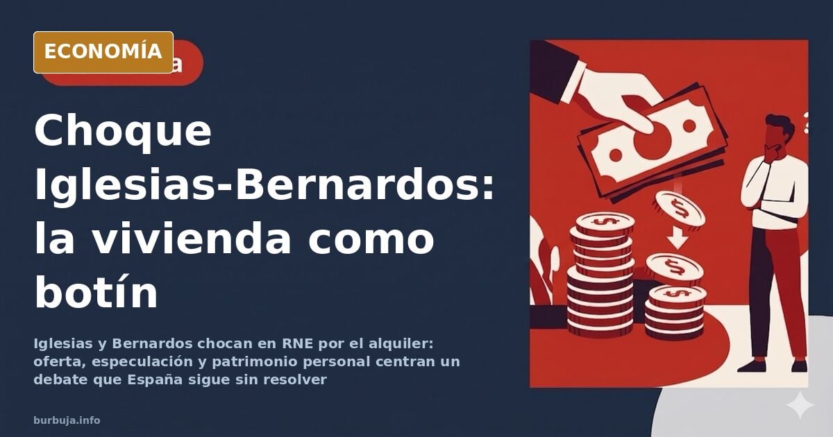 Dos hombres discutiendo en un estudio de radio sobre el precio del alquiler en España