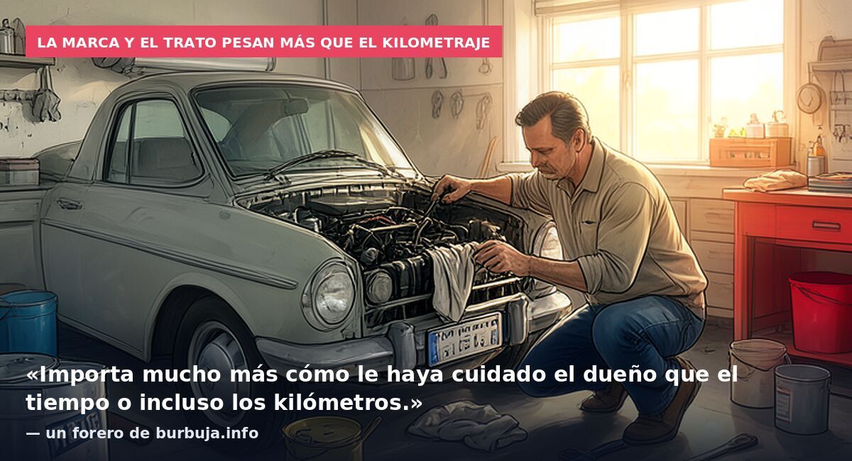 La marca y el trato pesan más que el kilometraje: «Importa mucho más cómo le haya cuidado el dueño que el tiempo o incluso los kilómetros.» — un forero de burbuja.info