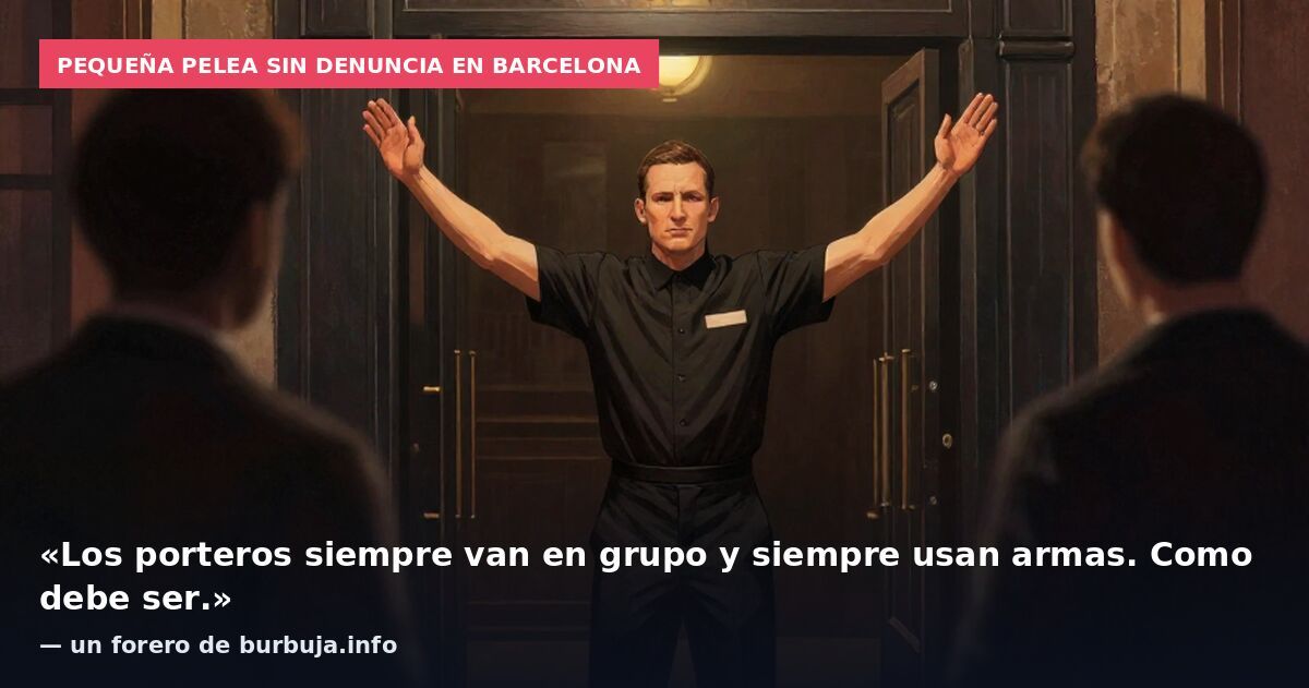 Pequeña pelea sin denuncia en Barcelona: «Los porteros siempre van en grupo y siempre usan armas. Como debe ser.» — un forero de burbuja.info