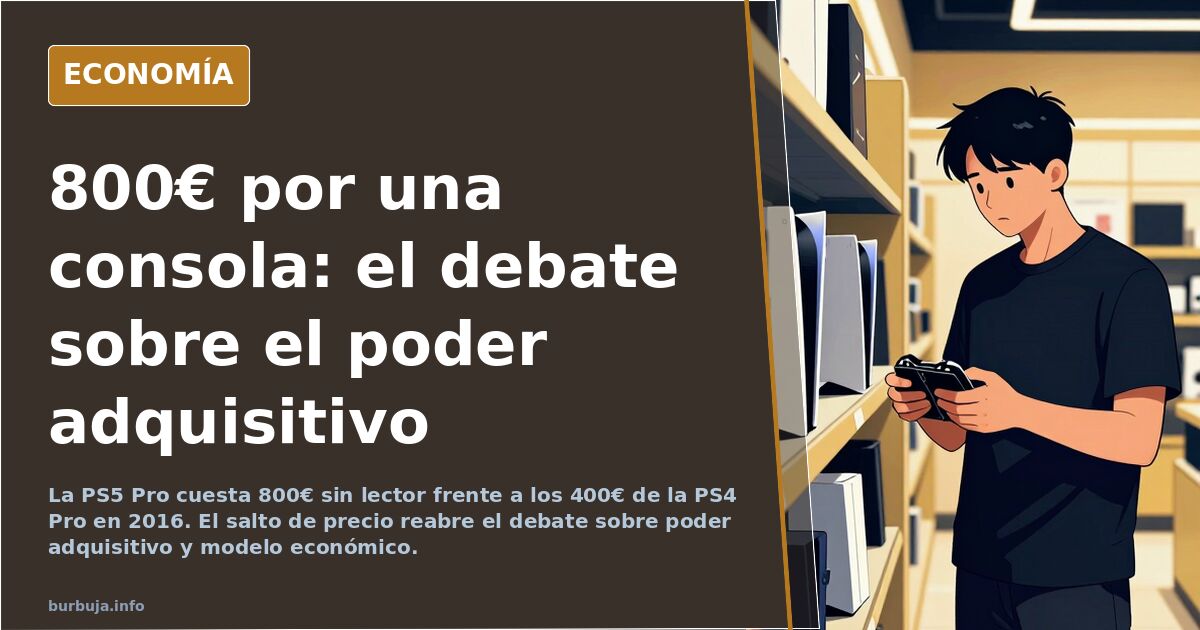 La PS5 Pro a 800€ y el debate sobre el poder adquisitivo