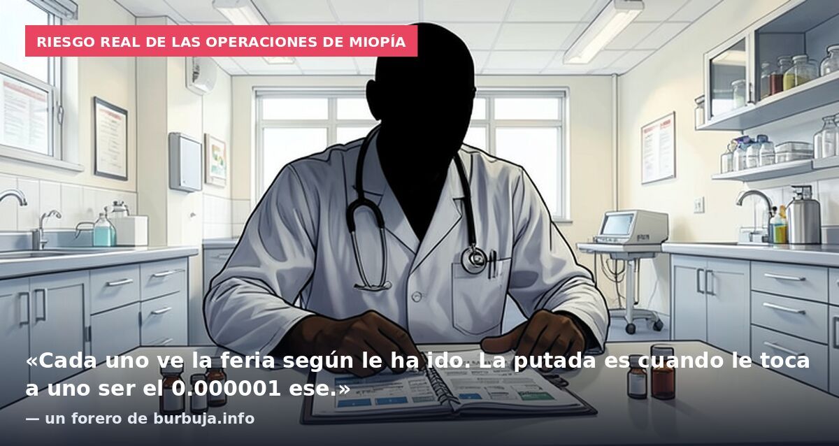 Riesgo real de las operaciones de miopía: «Cada uno ve la feria según le ha ido. La putada es cuando le toca a uno ser el 0.000001 ese.» — un forero de burbuja.info
