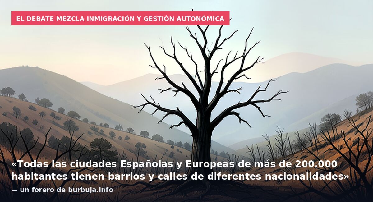 El debate mezcla inmigración y gestión autonómica: «Todas las ciudades Españolas y Europeas de más de 200.000 habitantes tienen barrios y calles de diferentes nacionalidades» — un forero de burbuja.info
