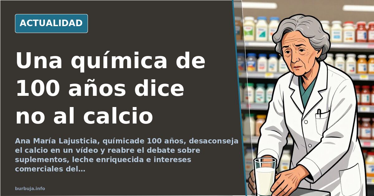Ana María Lajusticia, química de 100 años: «no tomes calcio»