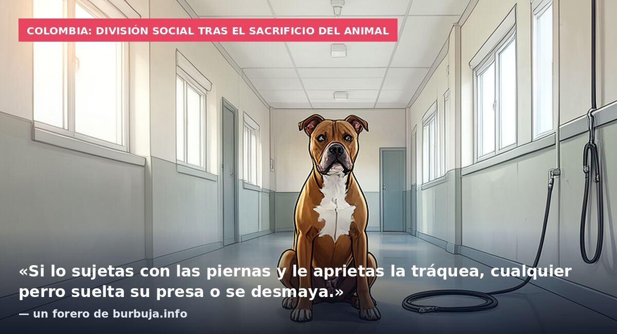 Colombia: división social tras el sacrificio del animal: «Si lo sujetas con las piernas y le aprietas la tráquea, cualquier perro suelta su presa o se desmaya.» — un forero de burbuja.info