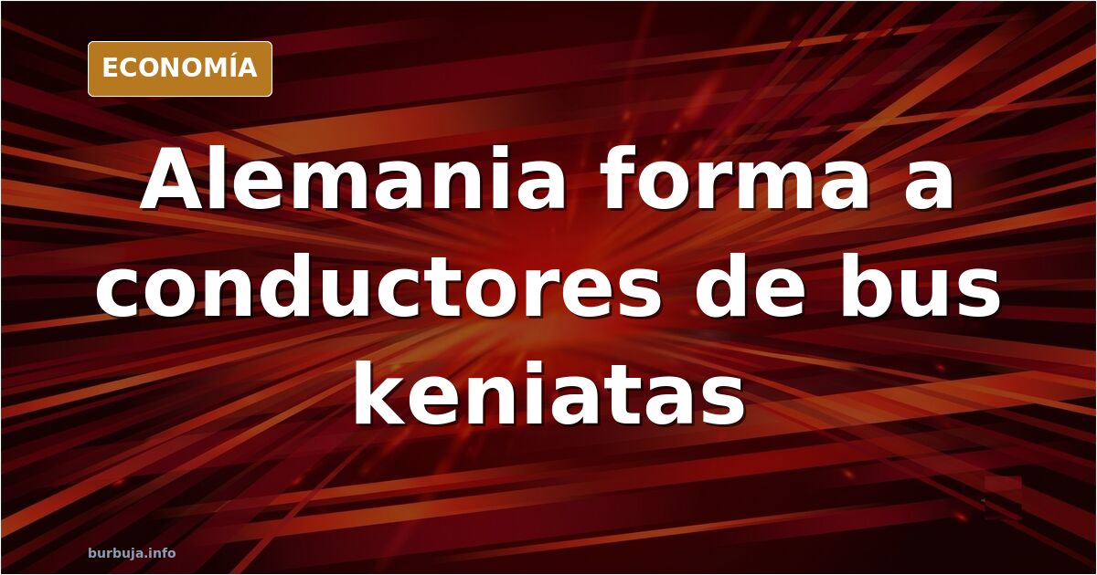 Autobús urbano aparcado en una cochera alemana con un cartel de formación de conductores profesionales