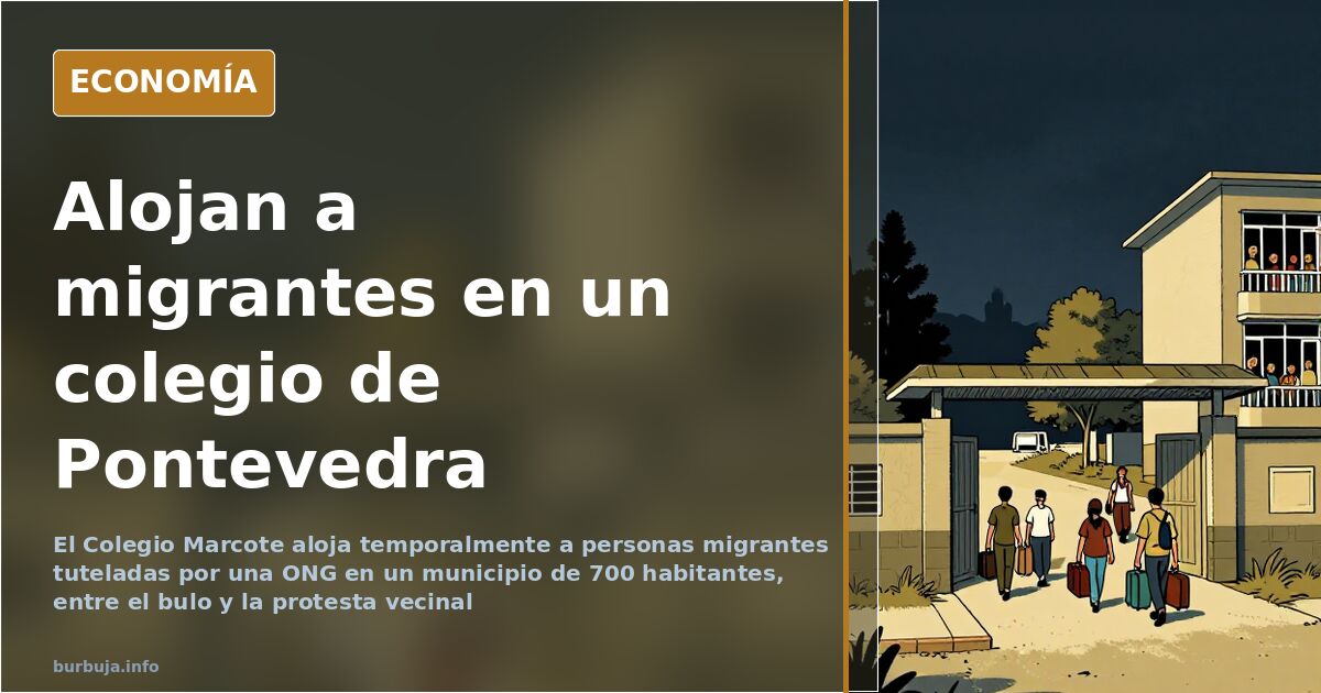 Instalaciones del Colegio Marcote, entre Ponteareas y Mondariz-Balneario, centro que aloja temporalmente a personas migrantes