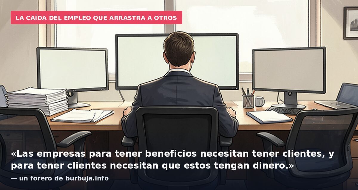 La caída del empleo que arrastra a otros: «Las empresas para tener beneficios necesitan tener clientes, y para tener clientes necesitan que estos tengan dinero.» — un forero de burbuja.info