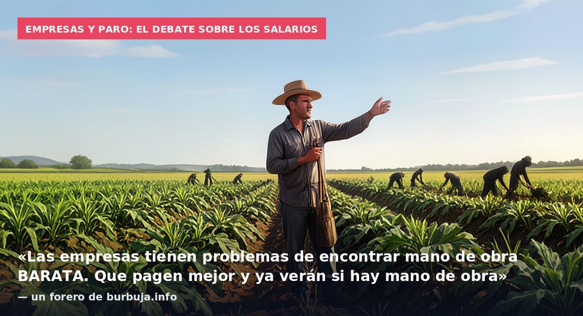 Empresas y paro: el debate sobre los salarios: «Las empresas tienen problemas de encontrar mano de obra BARATA. Que pagen mejor y ya verán si hay mano de obra» — un forero de burbuja.info