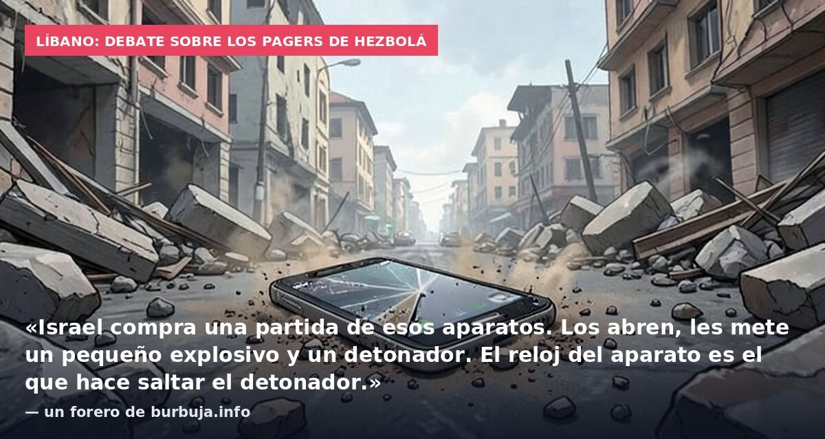 Líbano: debate sobre los pagers de Hezbolá: «Israel compra una partida de esos aparatos. Los abren, les mete un pequeño explosivo y un detonador. El reloj del aparato es el que hace saltar el detonador.» — un forero de burbuja.info