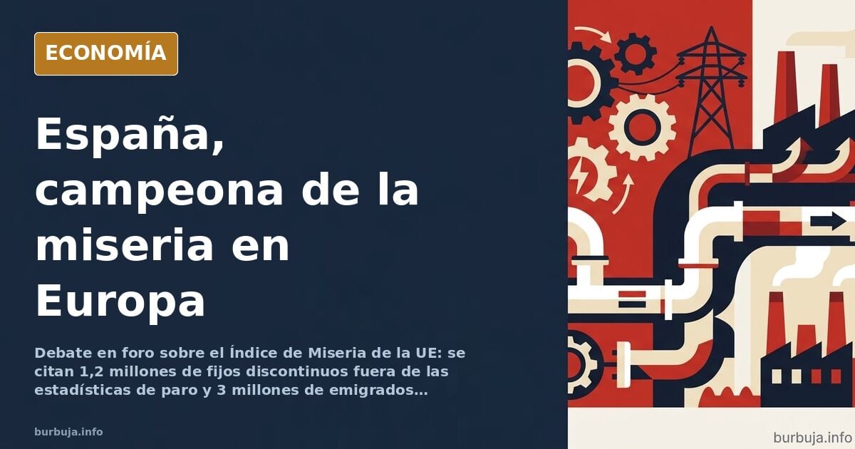 Gráfico del Índice de Miseria comparando España con otras economías europeas, con la bandera española en primer plano
