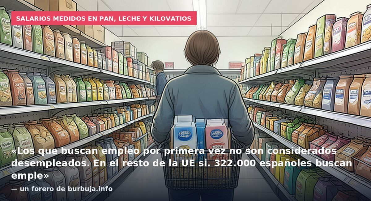 Salarios medidos en pan, leche y kilovatios: «Los que buscan empleo por primera vez no son considerados desempleados. En el resto de la UE si. 322.000 españoles buscan emple» — un forero de burbuja.info