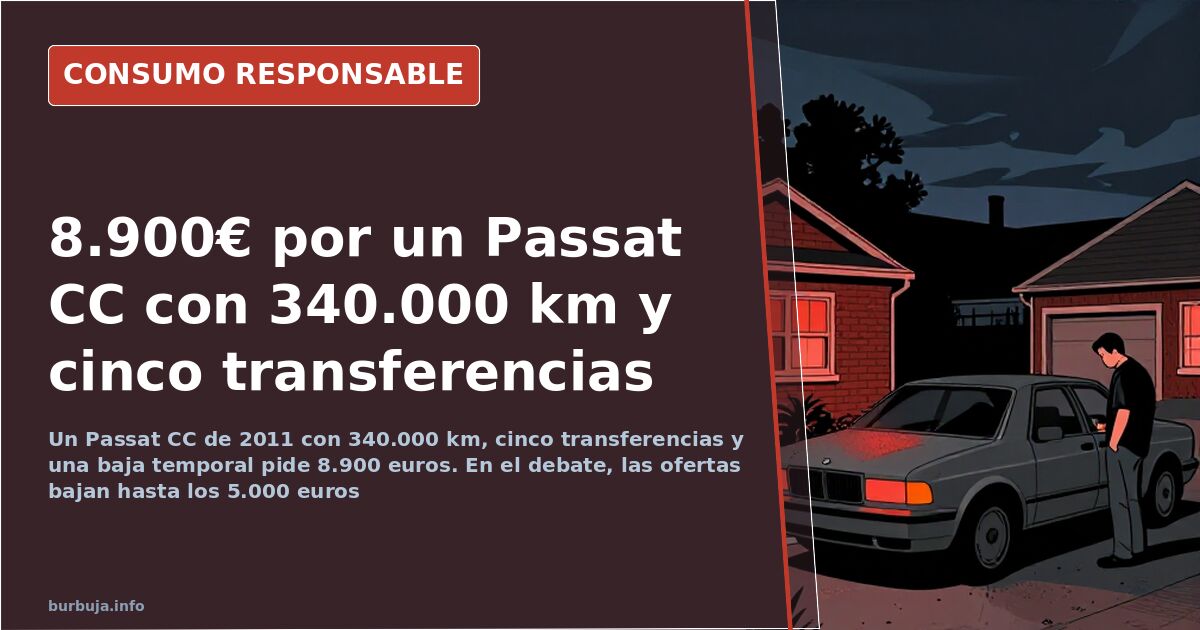Volkswagen Passat CC de 2011 aparcado, el modelo de segunda mano con 340.000 kilómetros analizado