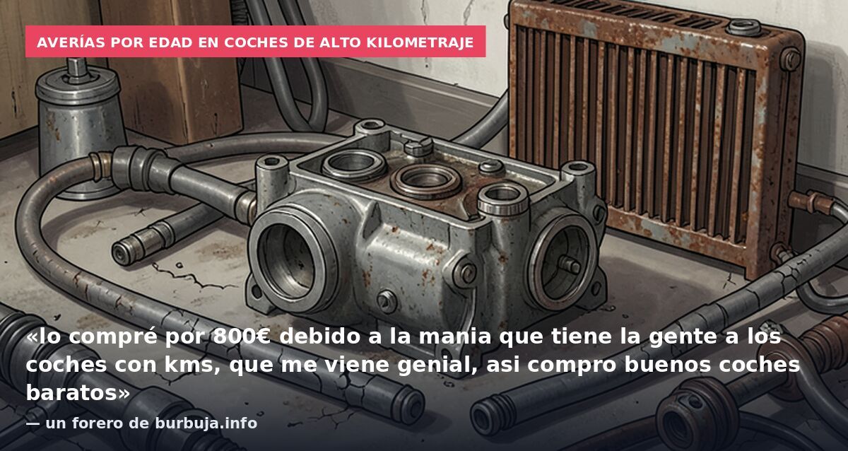 Averías por edad en coches de alto kilometraje: «lo compré por 800€ debido a la mania que tiene la gente a los coches con kms, que me viene genial, asi compro buenos coches baratos» — un forero de burbuja.info