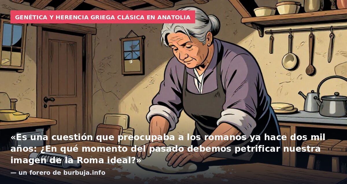 Genética y herencia griega clásica en Anatolia: «Es una cuestión que preocupaba a los romanos ya hace dos mil años: ¿En qué momento del pasado debemos petrificar nuestra imagen de la Roma ideal?» — un forero de burbuja.info