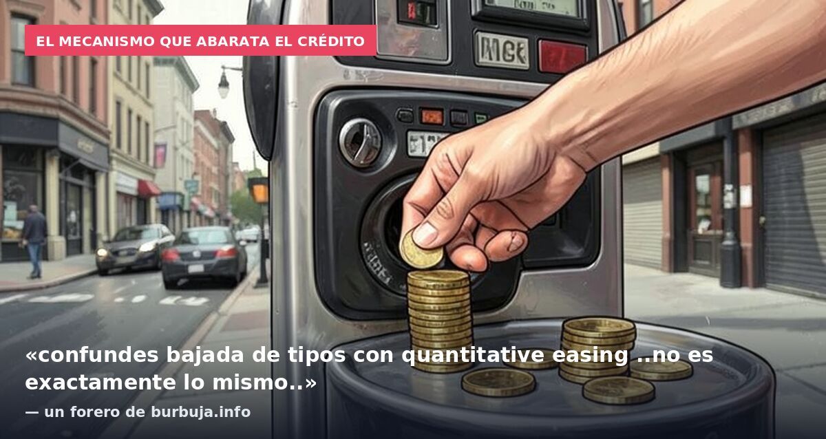 El mecanismo que abarata el crédito: «confundes bajada de tipos con quantitative easing ..no es exactamente lo mismo..» — un forero de burbuja.info