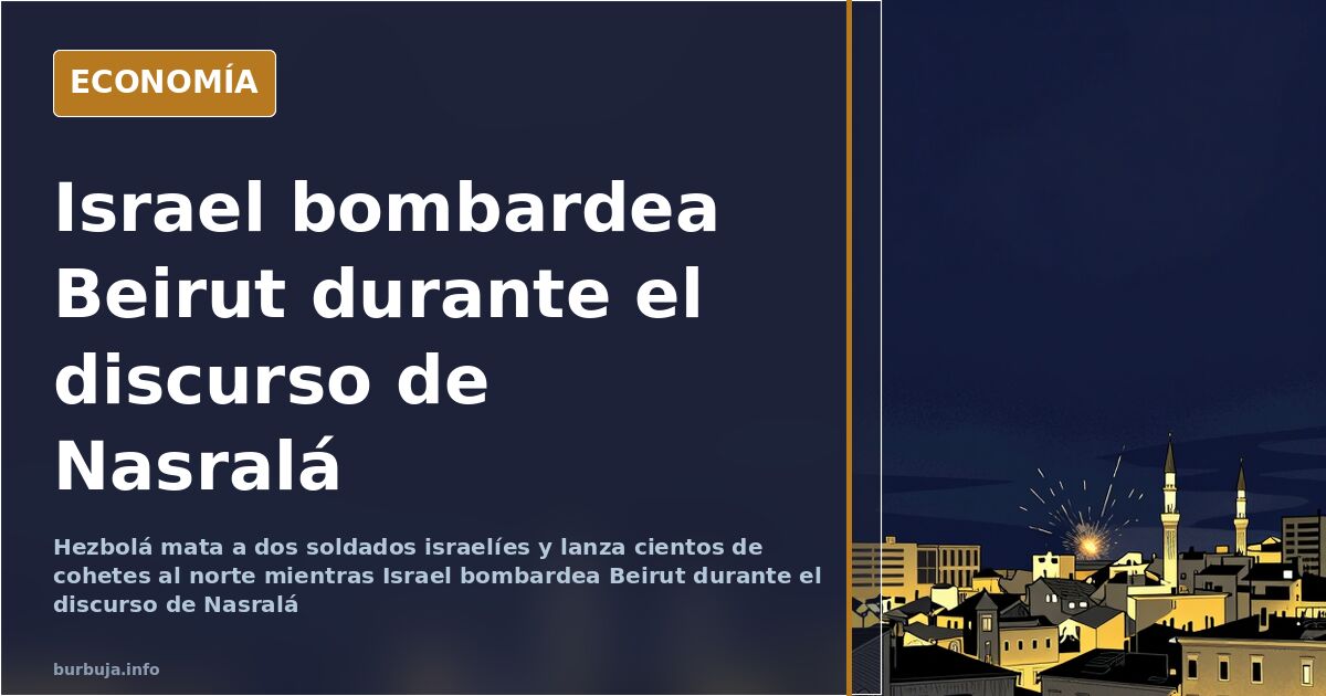 Edificio destruido en Beirut tras el bombardeo israelí durante el discurso de Nasralá sobre la escalada con Hezbolá