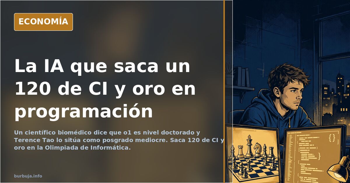 Ilustración editorial de un cerebro dorado conectado a circuitos sobre fondo azul marino, representando la inteligencia artif