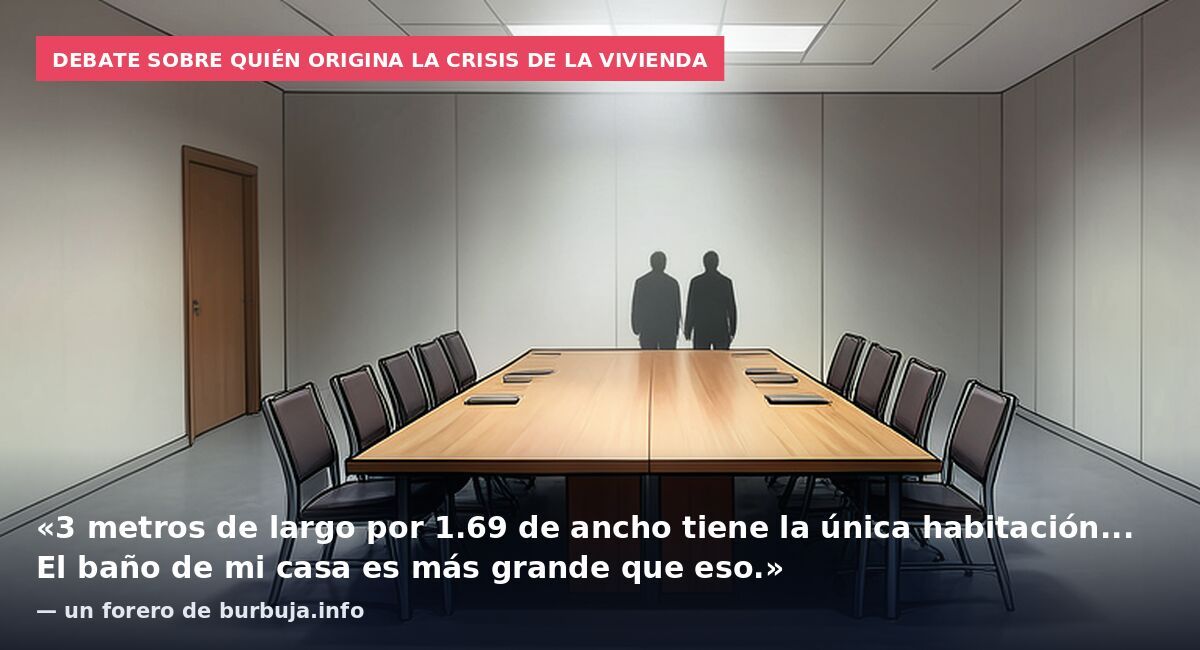 Debate sobre quién origina la crisis de la vivienda: «3 metros de largo por 1.69 de ancho tiene la única habitación... El baño de mi casa es más grande que eso.» — un forero de burbuja.info
