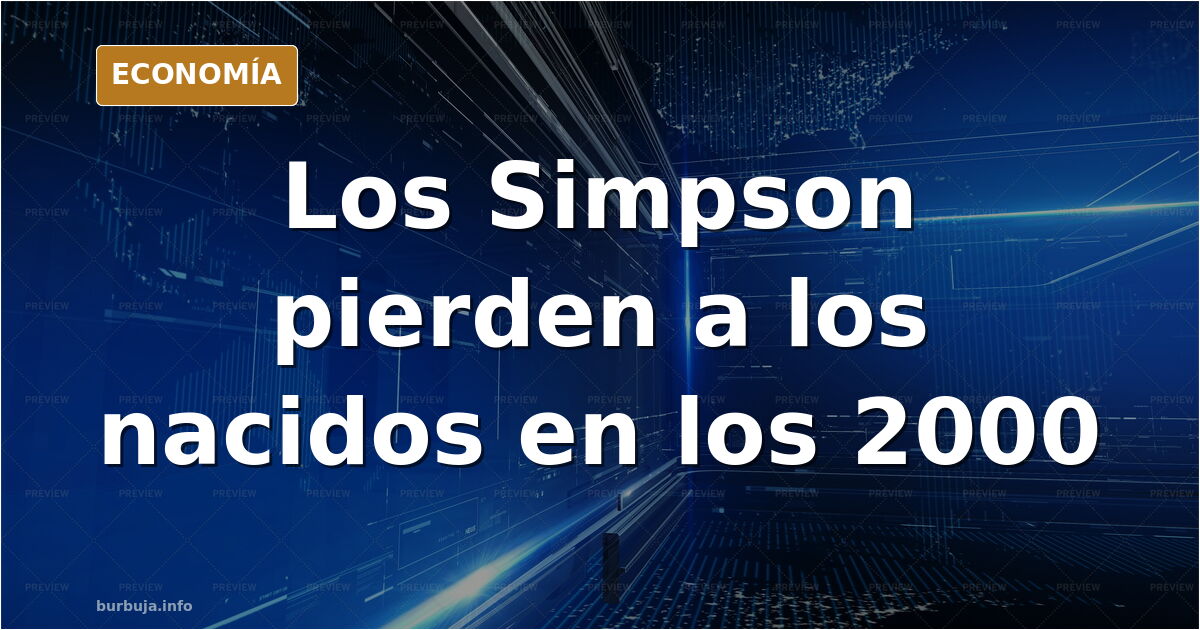 Ilustración editorial de un televisor antiguo con una familia amarilla de dibujos animados, símbolo de Los Simpson y su decli