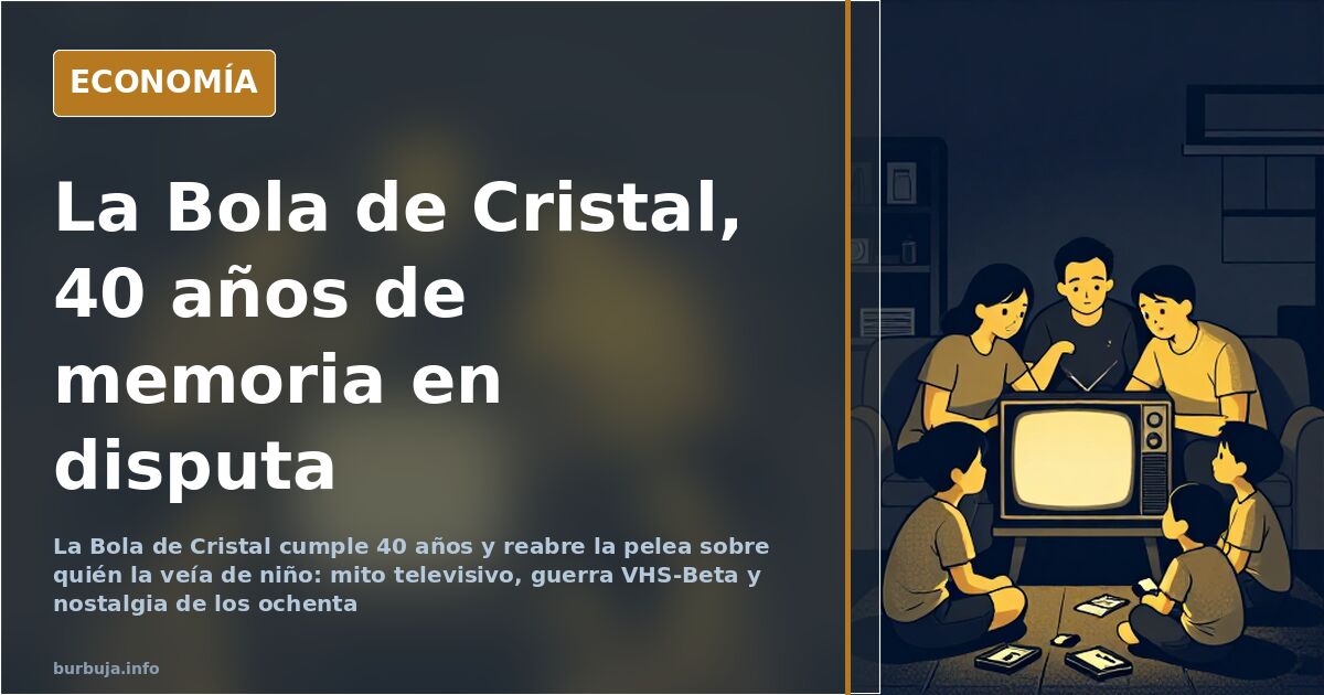 Televisor de los años ochenta y una cinta VHS sobre una mesa, memoria de la programación infantil de La Bola de Cristal