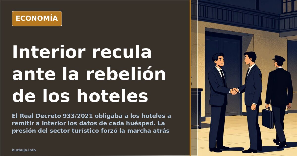 Mostrador de recepción de un hotel con un formulario del registro de viajeros exigido por Interior sobre la pantalla