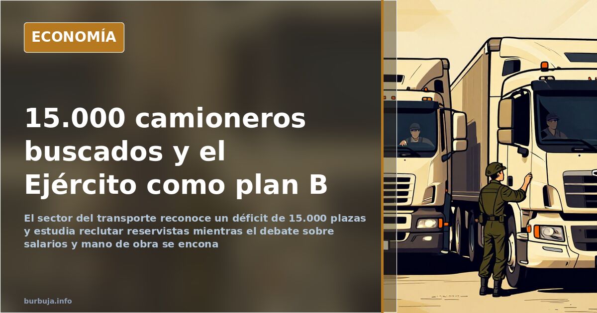 Camión de gran tonelaje circulando por una autopista al atardecer, ilustración del déficit de conductores en el transporte es