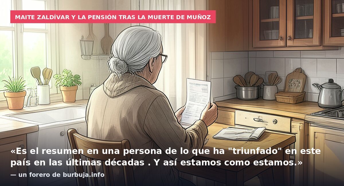 Maite Zaldívar y la pensión tras la muerte de Muñoz: «Es el resumen en una persona de lo que ha "triunfado" en este país en las últimas décadas . Y así estamos como estamos.» — un forero de burbuja.info