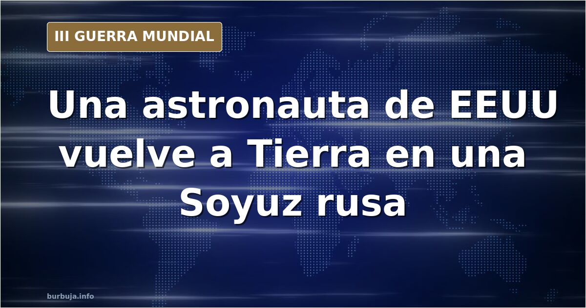 Silueta de una cápsula Soyuz descendiendo sobre la estepa kazaja con equipo de recuperación ruso en la distancia