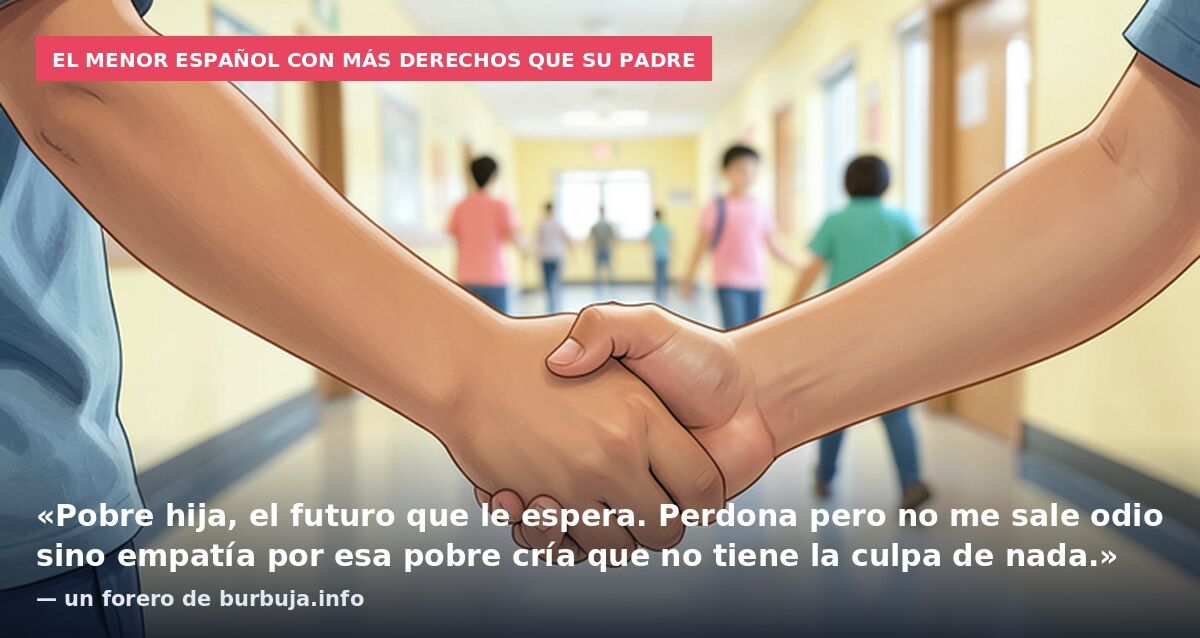 El menor español con más derechos que su padre: «Pobre hija, el futuro que le espera. Perdona pero no me sale odio sino empatía por esa pobre cría que no tiene la culpa de nada.» — un forero de burbuja.info