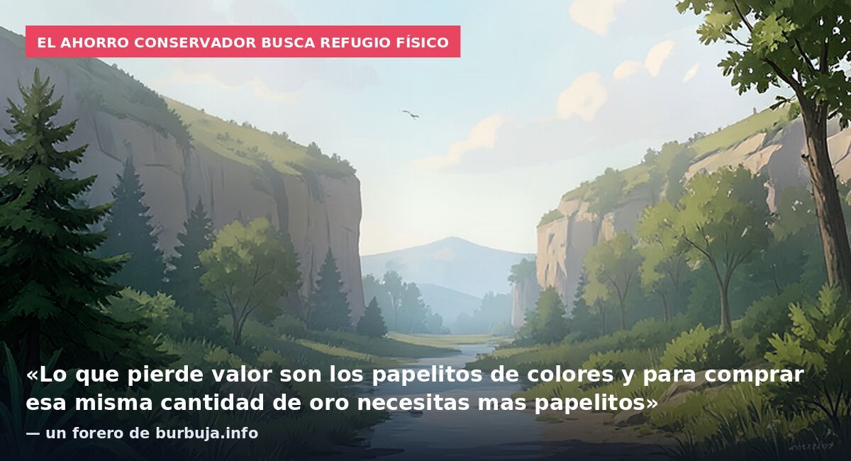 El ahorro conservador busca refugio físico: «Lo que pierde valor son los papelitos de colores y para comprar esa misma cantidad de oro necesitas mas papelitos» — un forero de burbuja.info