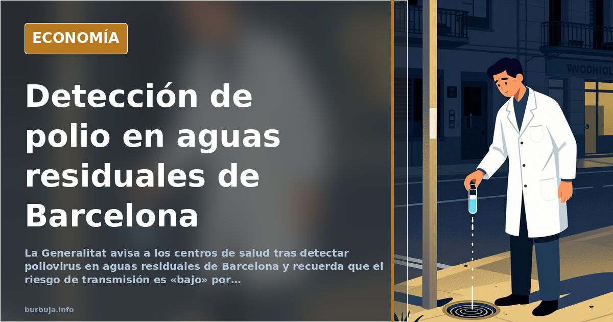Catalunya detecta poliovirus en aguas residuales de Barcelona