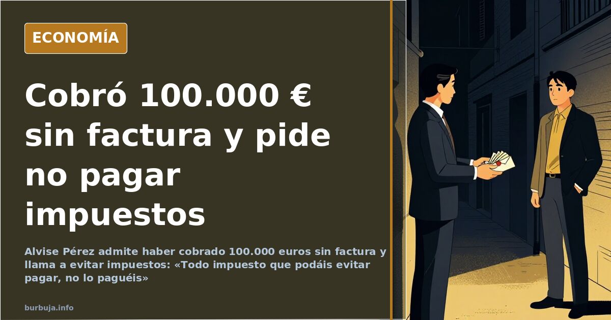 Ilustración editorial de un sobre abierto con billetes y un sello de Hacienda roto sobre fondo azul marino