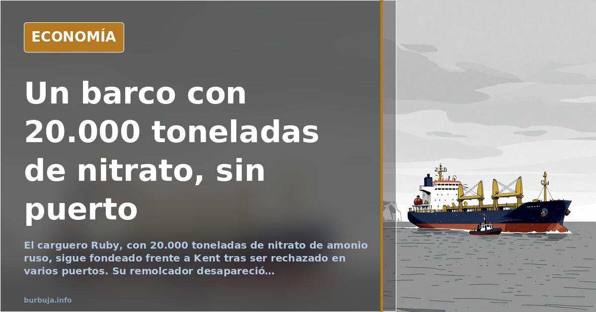 Buque de carga Ruby fondeado frente a la costa de Kent con casco dañado y carga de nitrato de amonio ruso