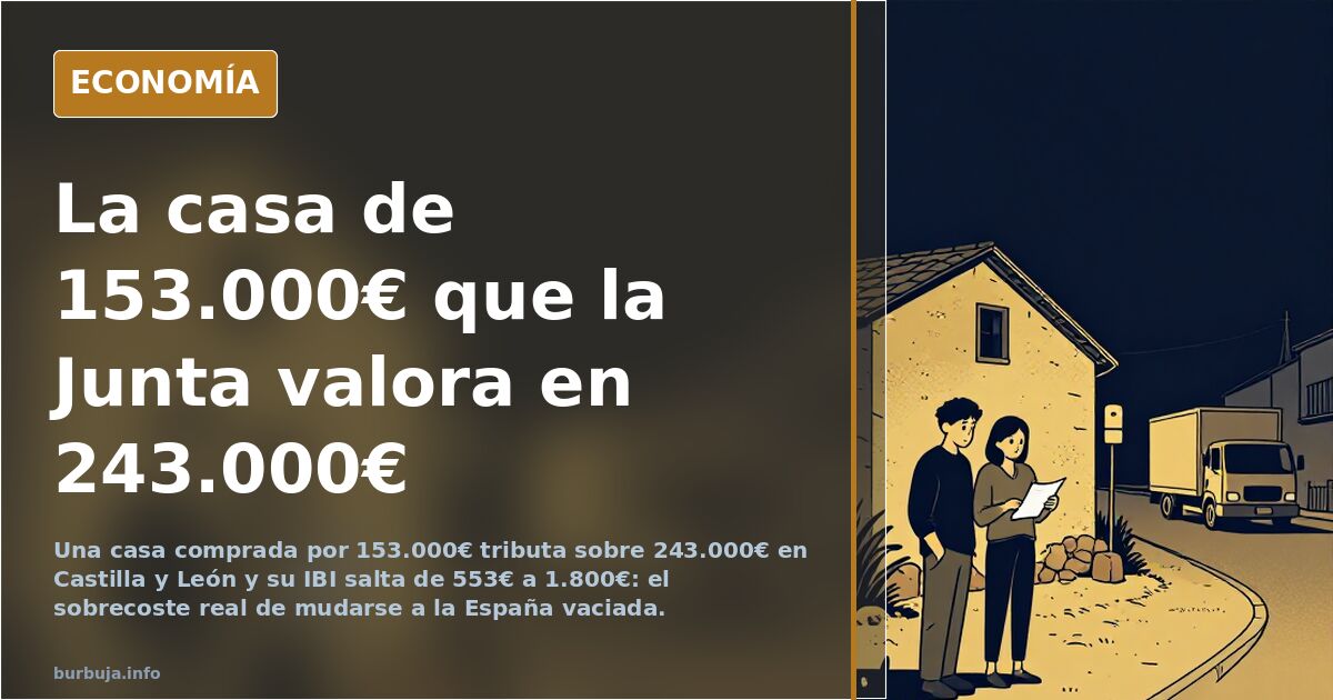 Casa rural en reforma con terreno en la España vaciada, rodeada de campos y con un recibo urbano sobre la mesa