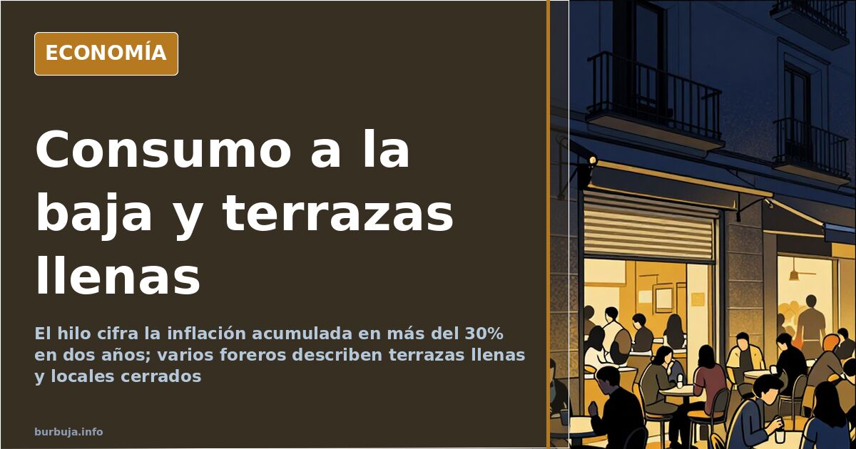 El consumo cae mientras las terrazas siguen sin mesa libre