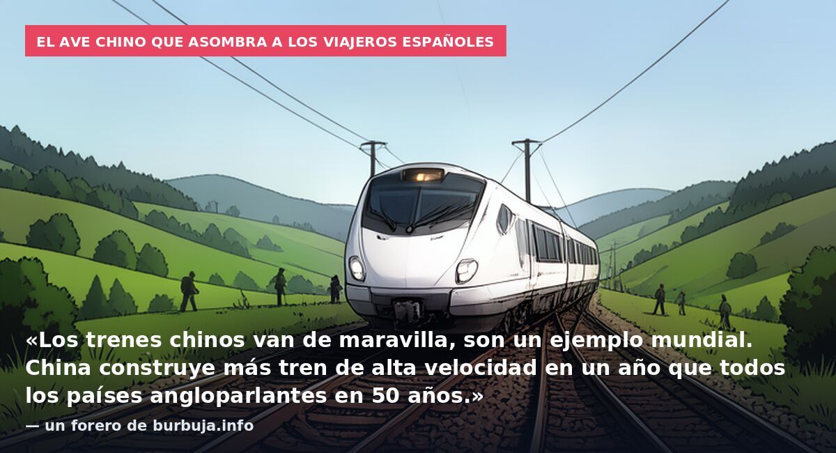 El AVE chino que asombra a los viajeros españoles: «Los trenes chinos van de maravilla, son un ejemplo mundial. China construye más tren de alta velocidad en un año que todos los países angloparlantes en 50 años.» — un forero de burbuja.info