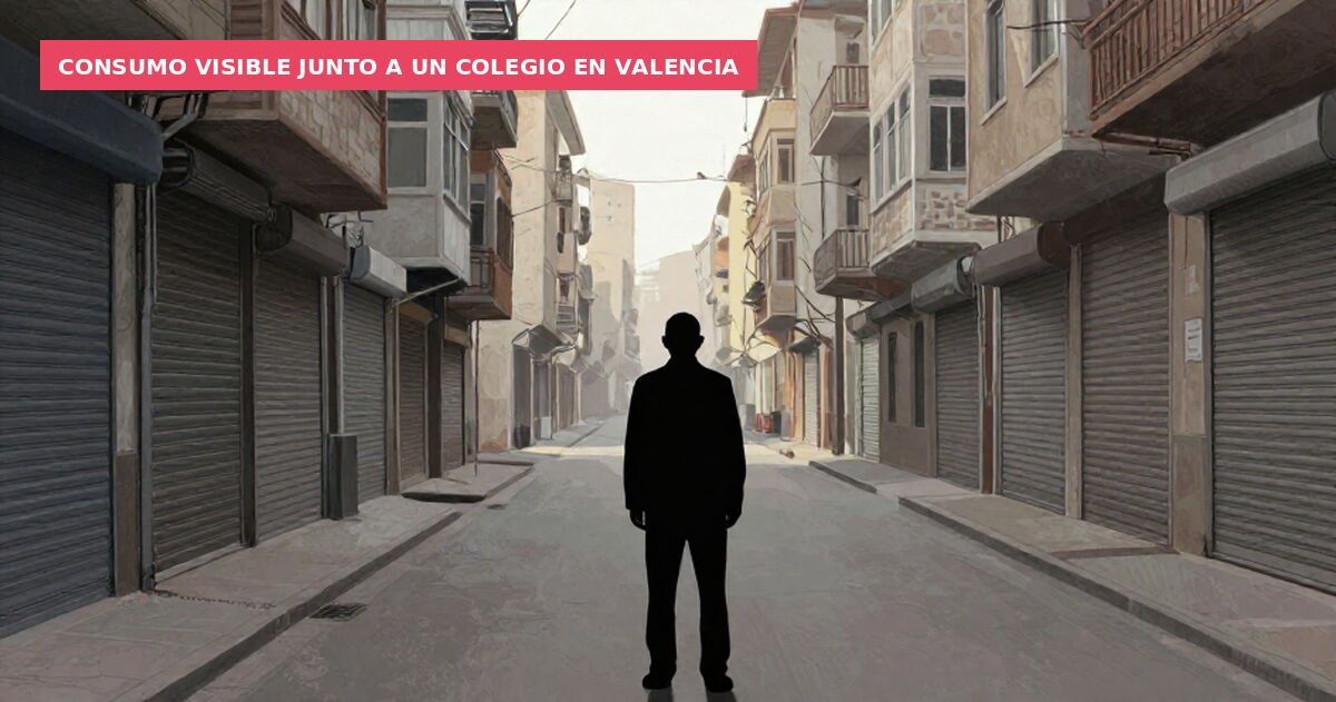 Consumo visible junto a un colegio en Valencia
