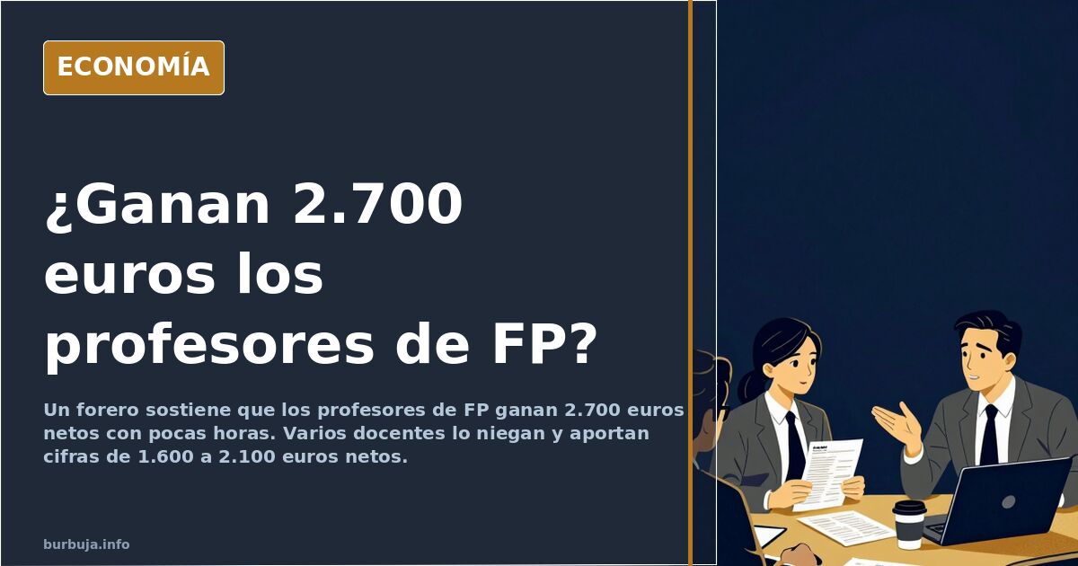 Debate por el sueldo de los profesores de FP