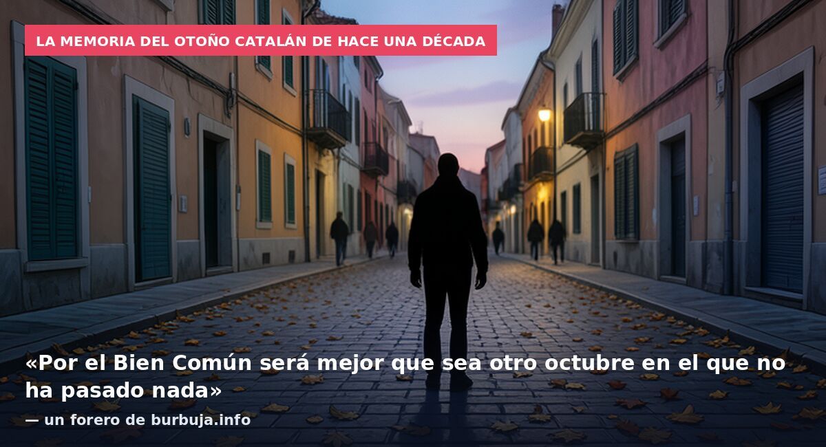 La memoria del otoño catalán de hace una década: «Por el Bien Común será mejor que sea otro octubre en el que no ha pasado nada» — un forero de burbuja.info