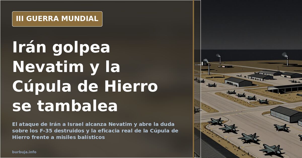 Irán golpea Nevatim: reponer los F-35 que Israel no confirma