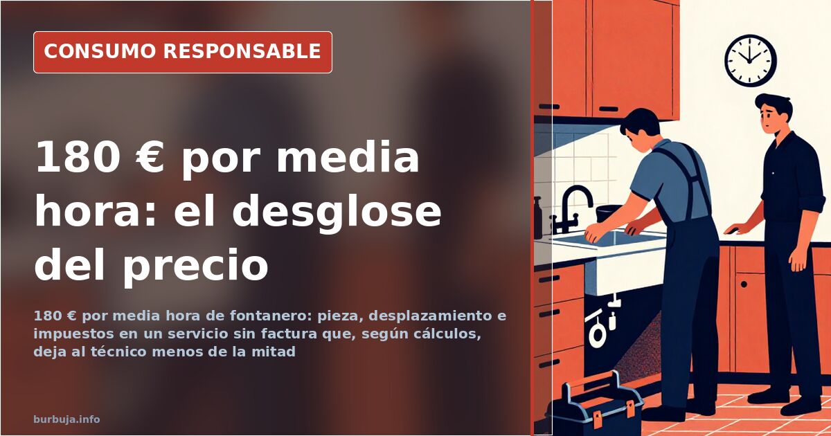 180 euros por media hora de fontanero: el desglose del precio
