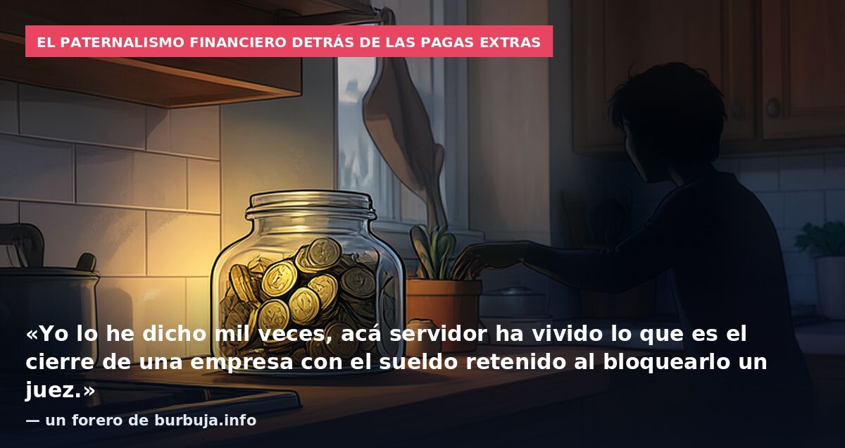 El paternalismo financiero detrás de las pagas extras: «Yo lo he dicho mil veces, acá servidor ha vivido lo que es el cierre de una empresa con el sueldo retenido al bloquearlo un juez.» — un forero de burbuja.info