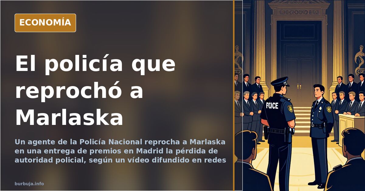 Agente de la Policía Nacional increpando a Grande Marlaska en una entrega de premios en Madrid
