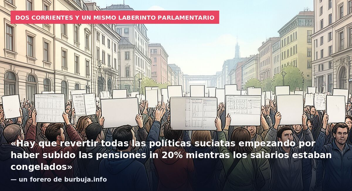 Dos corrientes y un mismo laberinto parlamentario: «Hay que revertir todas las políticas suciatas empezando por haber subido las pensiones in 20% mientras los salarios estaban congelados» — un forero de burbuja.info