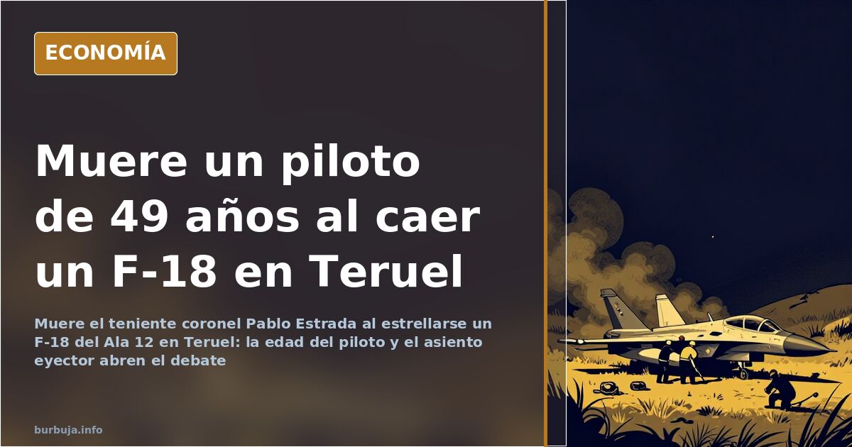 Silueta de un caza F-18 del Ejército del Aire sobre el cielo de Teruel tras el accidente del Ala 12
