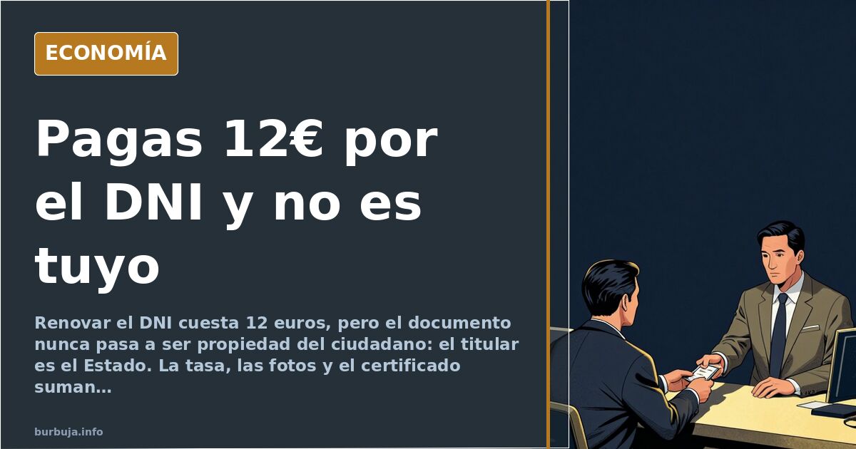 El DNI cuesta 12 euros y no es tuyo: la trampa de la renovación