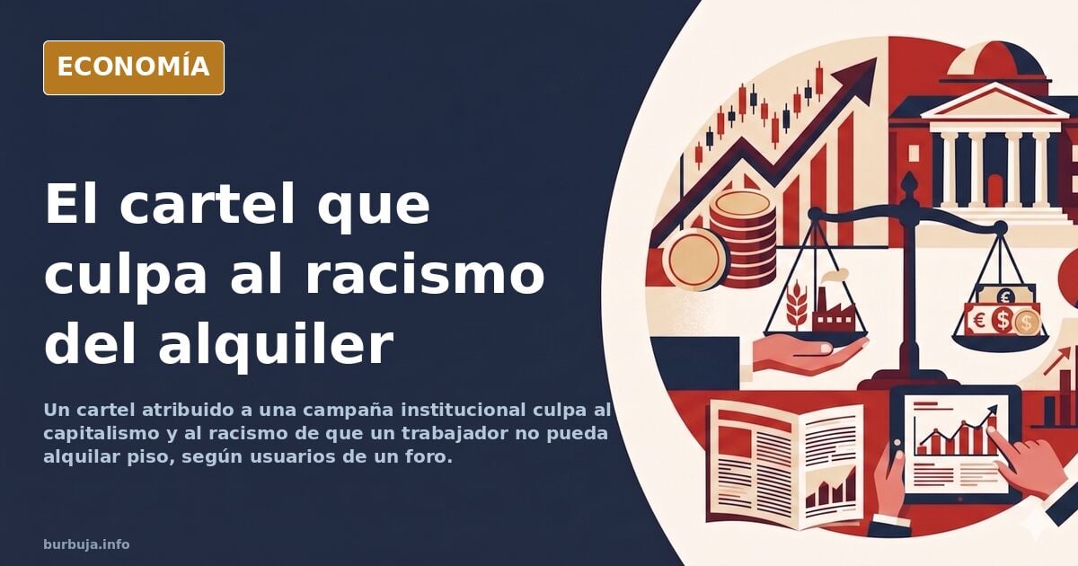 Cartel sobre vivienda difundido en redes que culpa al capitalismo y al racismo del precio del alquiler