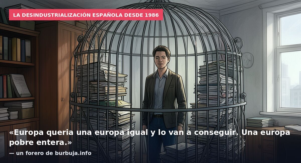La desindustrialización española desde 1986: «Europa queria una europa igual y lo van a conseguir. Una europa pobre entera.» — un forero de burbuja.info